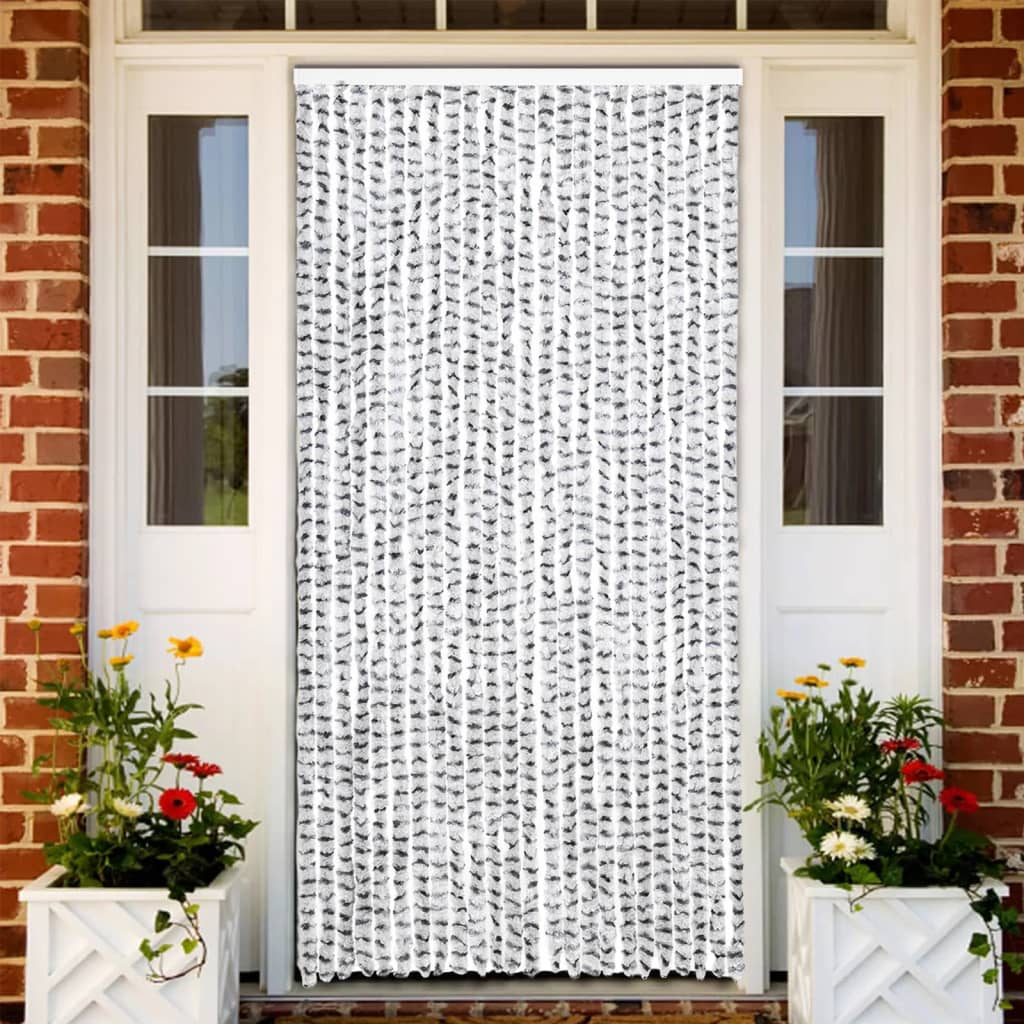 Zasłona przeciwko owadom, jasno i ciemnoszara, 100x220cm, szenil