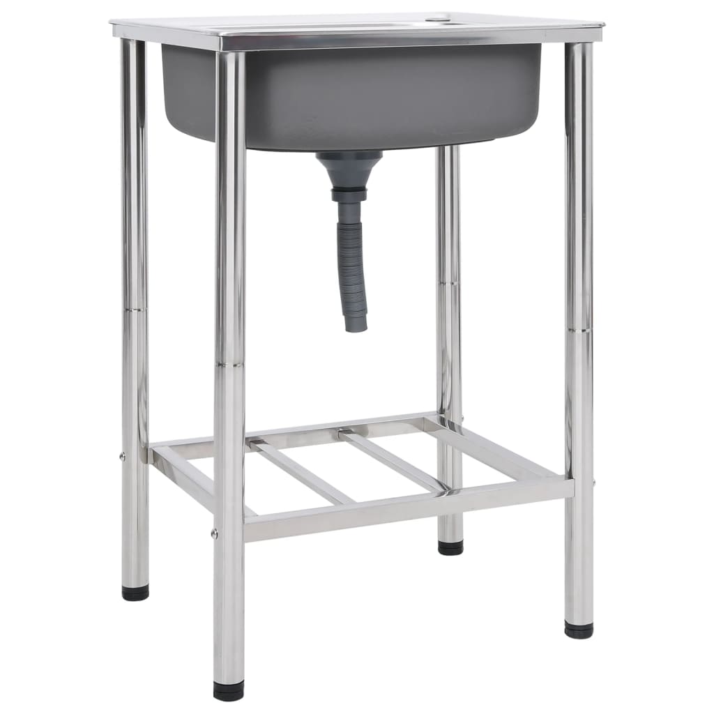 Zlewozmywak kempingowy, jednokomorowy, stal nierdzewna