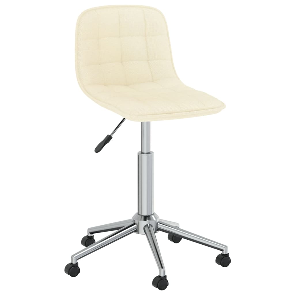 Obrotowe krzesło biurowe, kremowe, obite tkaniną