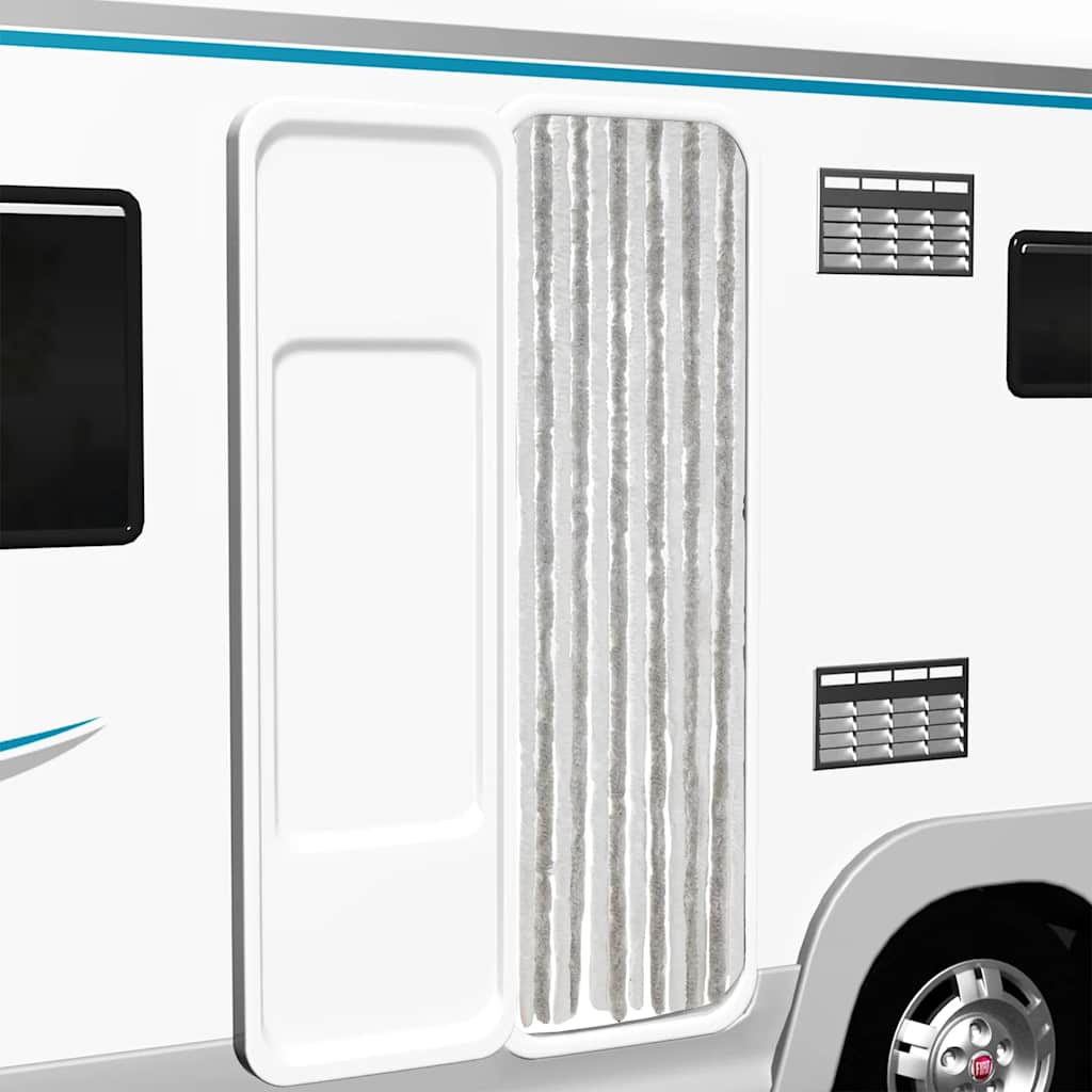 Zasłona przeciwko owadom, szaro-biała, 56x185 cm, szenil