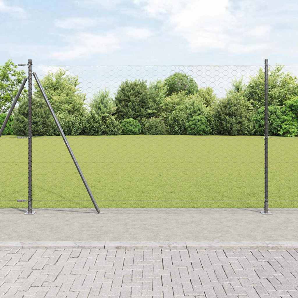 Słupek ogrodzeniowy. Szary 25 x 1,5 m (siatka 50 mm) Stal