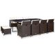 13-cz. zestaw mebli ogrodowych z poduszkami, rattan PE, brązowy