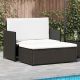 2-cz. zestaw wypoczynkowy do ogrodu, poduszki, rattan PE czarny