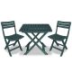 3-cz. składany zestaw mebli bistro, plastik, zielony