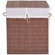 Bambusowy kosz na pranie, prostokątny, brązowy