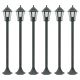 Lampy ogrodowe, 110 cm, E27, aluminium, ciemnozielone, 6 szt.