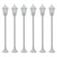 Lampy ogrodowe, 110 cm, E27, aluminium, 6 szt., białe