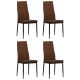 Krzesła stołowe, 4 szt., brązowe, obite tkaniną