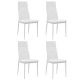 Krzesła stołowe, 4 szt., białe, obite sztuczną skórą