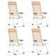 Składane krzesła turystyczne, 4 szt., kremowe, aluminiowe