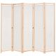Parawan 5-panelowy, kremowy, 200 x 170 x 4 cm, tkanina