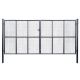 Brama ogrodowa z siatki ocynkowanej, stal 400x200 cm, szara
