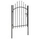 Furtka ogrodzeniowa, stalowa, 1 x 1,75 m, czarna