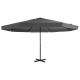 Parasol ogrodowy na słupku aluminiowym, 500 cm, antracytowy