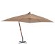 Wiszący parasol z drewnianym słupkiem, 400x300 cm, taupe