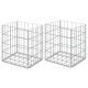 Kosze gabionowe, 2 szt., galwanizowana stal, 30x30x40 cm