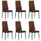 Krzesła stołowe, 6 szt., brązowe, tapicerowane tkaniną