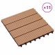 Płytki tarasowe, 11 szt., WPC, 30 x 30 cm, 1 m², kolor tekowy