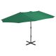 Parasol ogrodowy na słupku aluminiowym, 460 x 270 cm, zielony