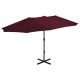 Parasol ogrodowy na słupku aluminiowym, 460 x 270 cm, bordowy