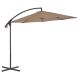 Parasol wiszący ze stalowym słupkiem, 300 cm, taupe