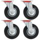 Kółka skrętne, 4 szt., 125 mm