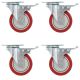 Kółka skrętne z podwójnymi hamulcami, 4 szt., 100 mm