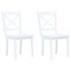Krzesła jadalniane, 2 szt., białe, lite drewno kauczukowca