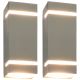 Zewnętrzne lampy ścienne, 2 szt., 35 W, srebrne, prostokątne