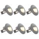 Lampy ścienne zewnętrzne LED, 6 szt., 2 W, srebrne, okrągłe