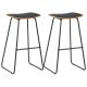 Stołki barowe, 2 szt., czarne, sztuczna skóra