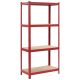 Regał magazynowy, czerwony, 80x40x160 cm, stal i MDF