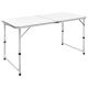 Składany stół kempingowy, regulowany, aluminiowy, 120x60 cm