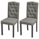 Krzesła do jadalni, 2 szt., szare, tapicerowane tkaniną