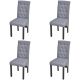 Krzesła stołowe, 4 szt., jasnoszare, obite tkaniną