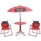 3-cz. dziecięcy zestaw mebli do ogrodu, z parasolem, czerwony