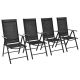 Składane krzesła ogrodowe, 4 szt., aluminium/textilene, czarne