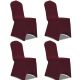 Elastyczne pokrowce na krzesło bordowe 4 szt.