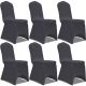 Elastyczne pokrowce na krzesło, 6 szt., antracytowe