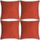 Poszewki na poduszki 4 szt. lniane, terakota 50x50 cm