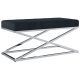 Ławka, 97 cm, czarna, aksamitna tkanina i stal nierdzewna