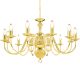 Żyrandol, złoty, 12 żarówek E14