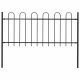 Ogrodzenie ogrodowe z obręczą stalową 181x80 cm, czarne