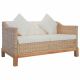 2-osobowa sofa z poduszkami, naturalny rattan