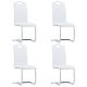 Krzesła stołowe, wspornikowe, 4 szt., białe, sztuczna skóra