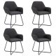 Krzesła stołowe, 4 szt., czarne, obite tkaniną