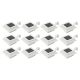 Lampy solarne do ogrodu, 12 szt., LED, kwadratowe, 12 cm, białe