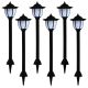Lampy solarne do ogrodu, 6 szt., LED, czarne