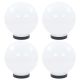 Lampy ogrodowe LED, 4 szt., kuliste, 20 cm, PMMA