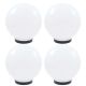 Lampy ogrodowe LED, 4 szt., kuliste, 25 cm, PMMA